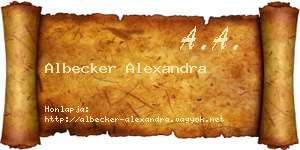 Albecker Alexandra névjegykártya